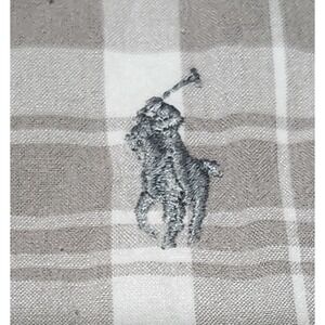 Ralph Lauren Custom Fit Long Sleeve Button Down Shirt Gray Mens XL Silver Pony